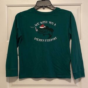 ‘Merry Fishmas' Kids Long Sleeve Tee